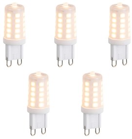 Sada 5 stmievateľných LED žiaroviek G9 opálových 3W 250 lm 2200K