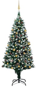 Umelý vianočný stromček s LED, súpravou gulí a šiškami 240 cm 3077533