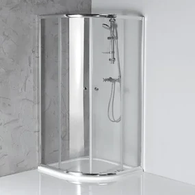 Aqualine Aqualine, ARLETA štvrťkruhová sprchová zástena 900x900mm, číre sklo, HLS900Y