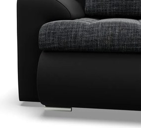 Sedacia súprava FORESTA v tvare U, pravá popolová / čierna