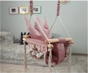 Hojdačka pre deti koruna/ružová