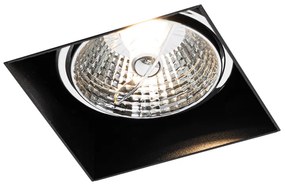 Sada 6 čiernych zabudovaných bodových svetiel GU10 70 mm bez rámu - Oneon