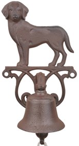 Záhradný zvonček Dog, 25x14 cm, liatina, hnedá