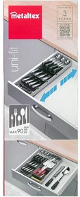 Sivý plastový príborník do zásuvky 15 x 49 cm – Metaltex