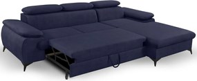Rohová sedacia súprava Scala, tmavo modrá látka, pravý roh