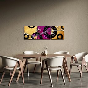 Obraz abstrakcie (s hodinami) (90x30 cm)