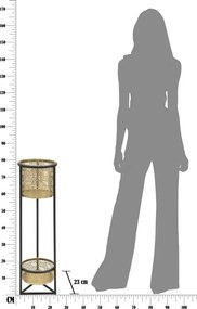 Dvojúrovňový kvetinový stojan Doppio čierno-zlatý