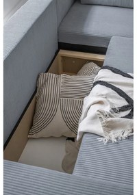 Svetlosivá menčestrová rozkladacia rohová pohovka (pravý roh) Brave Dave – Miuform