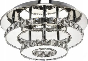 Toolight Toolight, LED krištáľové závesné stropné svietidlo 20W, neutrálna farba, APP412-C, chrómová, OSW-65010