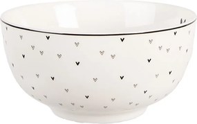 Biela miska so srdiečkami Lovely Day - Ø 14*7 Cm / 500 ml