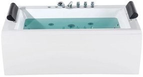 Vírivá vaňa s LED osvetlením 172 x 83 cm biela MONTEGO Beliani