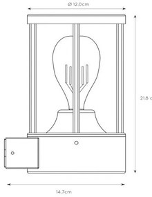 Lucide 14893/01/30 - Vonkajšie nástenné svietidlo LORI 1xE27/15W/230V IP44