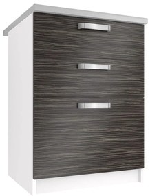 Kuchynská skrinka Belini spodná so zásuvkami 60 cm eben kráľovský s pracovnou doskou  TOR SDSZ60/0/WT/HK/0/U