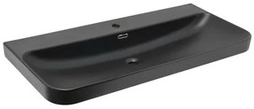 Nábytkové umývadlo SAT Fusion 100,6x46 cm čierna matná otvor pre batériu uprostred SATFUS10046BKM, 1 ks