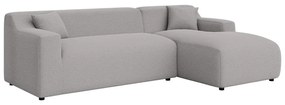 Svetlosivá menčestrová rohová pohovka (pravý roh/s leňoškou) Martin – Ropez