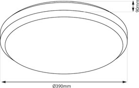 Stropné svietidlo Liria, 1x biele plastové tienidlo, (fi 39cm), b