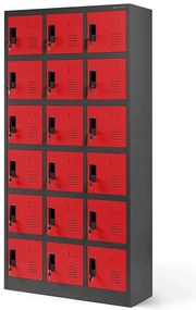 Skriňa Karol kovová antracit/červená