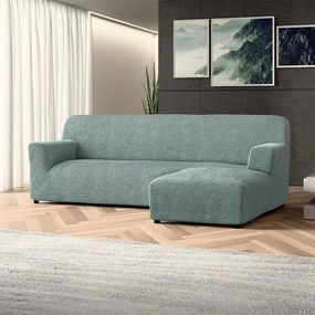 Bielastické poťahy COSTINA mätová sedačka s otomanom vpravo (š. 170 - 300 cm)