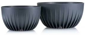 PLASTOVÝ KVETINÁČ STRIPPED ECO 16X30 CM ANTRACITOVÁ