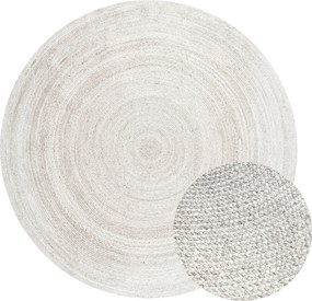 Hanse Home, Kusový koberec Jute Braided 106321 White kruh, 200x200 (priemer) kruh, biela, chodba / predsieň
