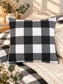 INTERMEDIC SK Bavlnená obliečka na vankúš Čiernobiela kocka 40x40 cm, 100 % bavlna, zips