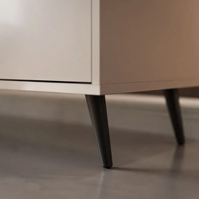 KOMODA ALWIN KAŠMÍR VYSOKÝ LESK 154 cm ČIERNE NOŽIČKY 13 cm