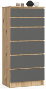 Komoda Kalista III (dub artisan + sivá). Akcia -19%. Vlastná spoľahlivá doprava až k Vám domov. 1128750