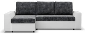 Rohová rozkladacia sedačka LUGO popolová / biela