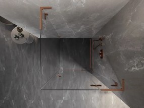 Mexen Lunar L, 1-krídlový sprchový kút, pravý, 90 x 90 cm, 8mm číre sklo, medený profil, 834L-090-090-65-00-P
