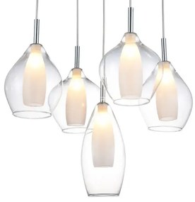 Industriálny luster Amber 5 číra