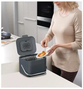 Tmavosivá nádoba na kompostovateľný odpad Joseph Joseph IntelligentWaste, 4 l