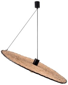 FARO 68590-70 - Luster na lanku COSTAS 1xE27/15W/230V pr. 100 cm čierna/ratan