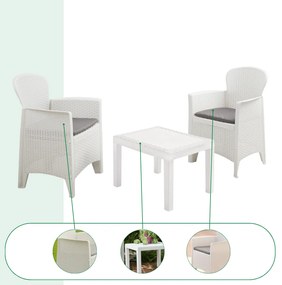 I.P.A.E-Progarden Záhradný set AKITA, 3-dielny, biela