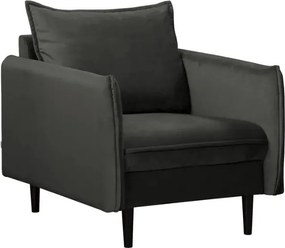 Tmavosivé zamatové kreslo Juli – Ropez