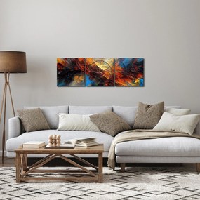 Obraz - Farebná textúra (s hodinami) (90x30 cm)