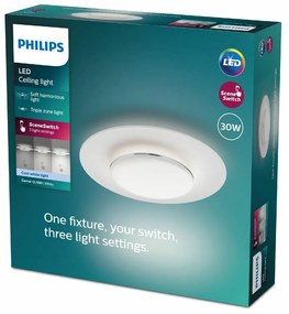 Philips 8720169195219 stropné LED svietidlo Garnet, biela, 1x 30 W 3400lm 4000K IP20