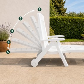 Záhradné lehátko ZIRCONE, 72x195x101cm, biela I.P.A.E-Progarden