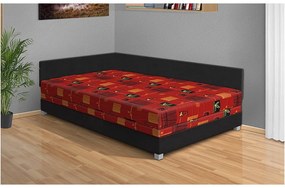 Nabytekmorava Čalúnená posteľ Aneta 110x200 cm čalúnenie: Oranžová / Mega 045 čierna