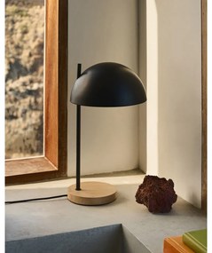 Čierna/v prírodnej farbe stolová lampa s kovovým tienidlom (výška 48,5 cm) Catlar – Kave Home