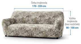 Bielastické poťahy MARMO béžové trojkreslo (š. 170 - 220 cm)