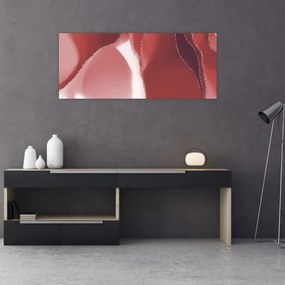 Obraz - Červená abstraktná kvetina N⁰3 (120x50 cm)
