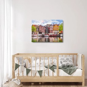 Sklenený obraz - Amsterdam, tanečné domy (70x50 cm)