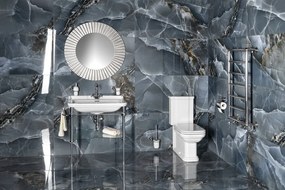 Kerasan Kerasan, WALDORF WC kombi, spodný/zadný odpad, biela-chrom, WCSET04-WALDORF