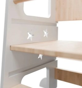 Rastúca detská učiaca veža, biela, výškovo prispôsobiteľná