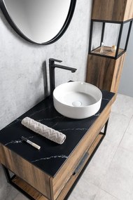Sapho Sapho, SKARA umývadlová skrinka 90x50x45cm, čierna mat/dub collingwood, CG006-1919
