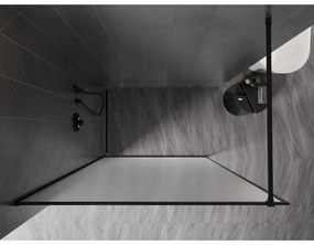 Mexen Kioto-XF, sprchová zástena s rámom 160 x 202 cm, 10mm sklo námraza, čierny profil, 800-160-104-70-30-X