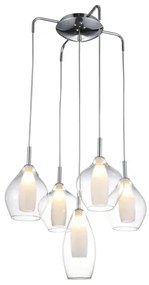 Industriálny luster Amber 5 číra