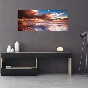 Obraz - Večerná pláž (120x50 cm)