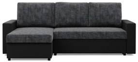 Rohová rozkladacia sedačka LUNA tmavosivá / čierna