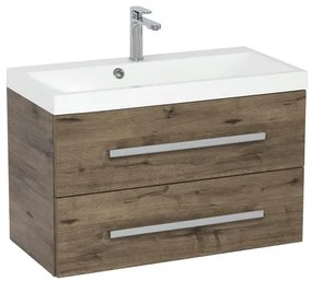 Kúpeľňová skrinka s umývadlom SAT Cube Way 80x40 cm dub wellington CUBE280ZDW, 1 ks